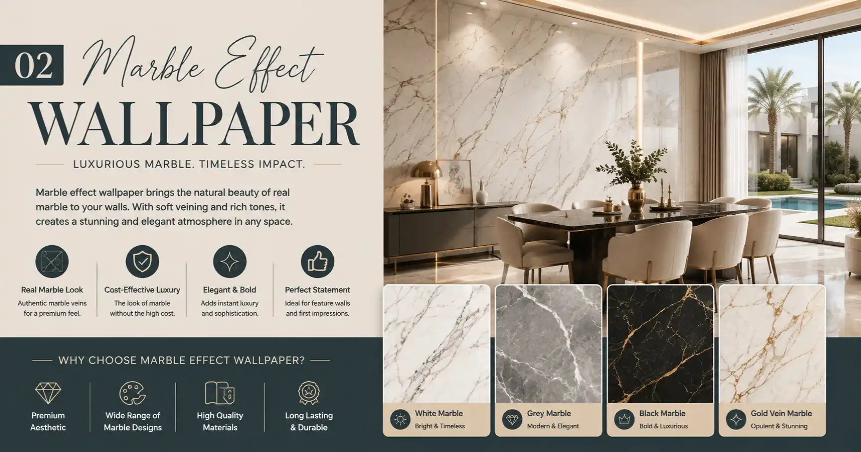10 Luxury Wallpaper Ideas for Dubai Villas 3 Marble Effect Wallpaper Ideas Dubai
