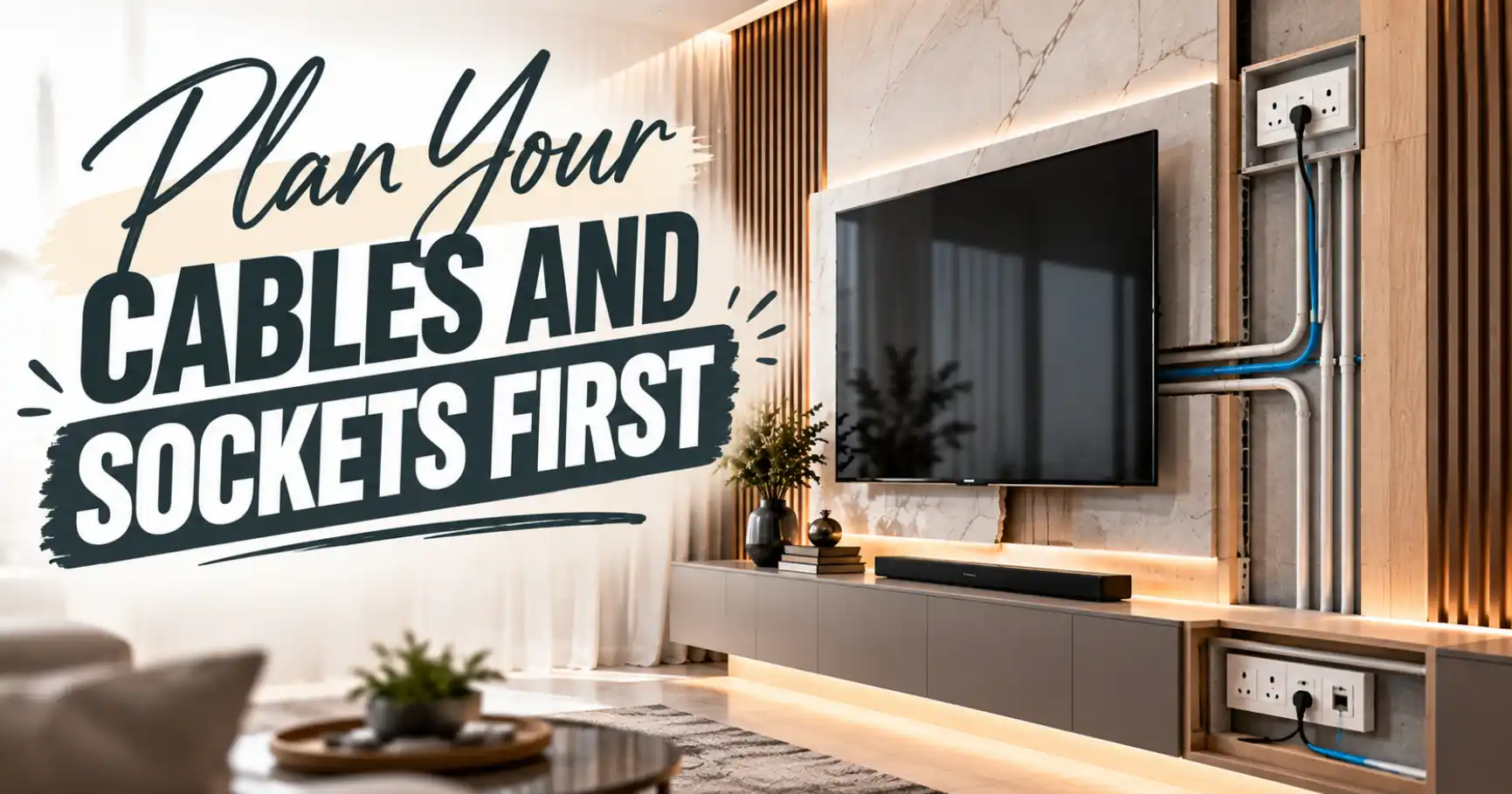 TV Wall Panel Design Ideas for Dubai Homes 8 Plan Your Cables and Sockets First