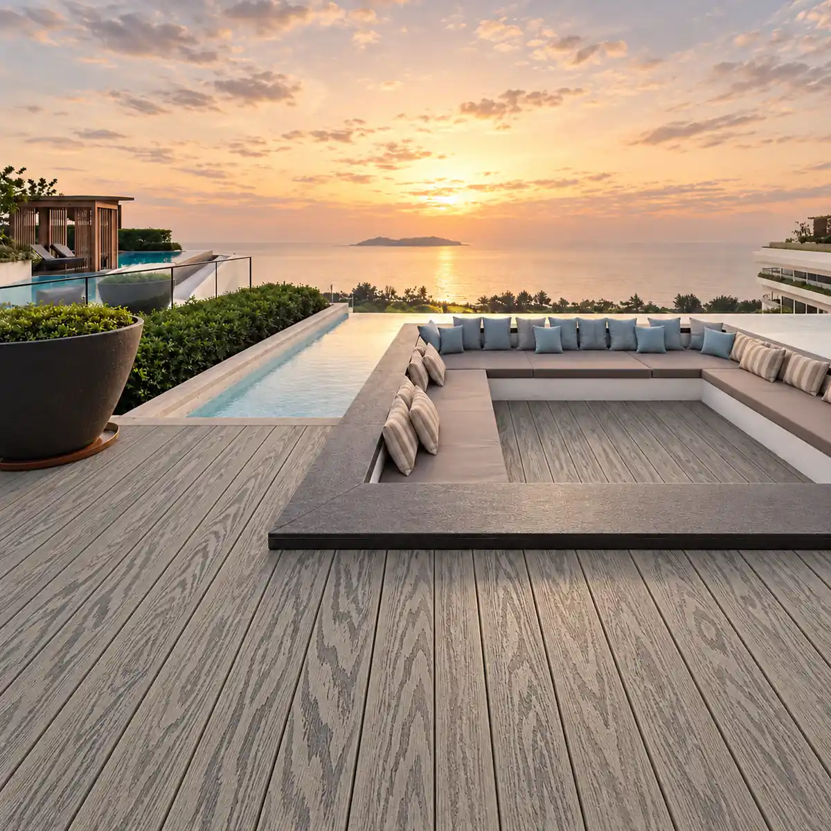 Light Grey Embossed Decking Closeup