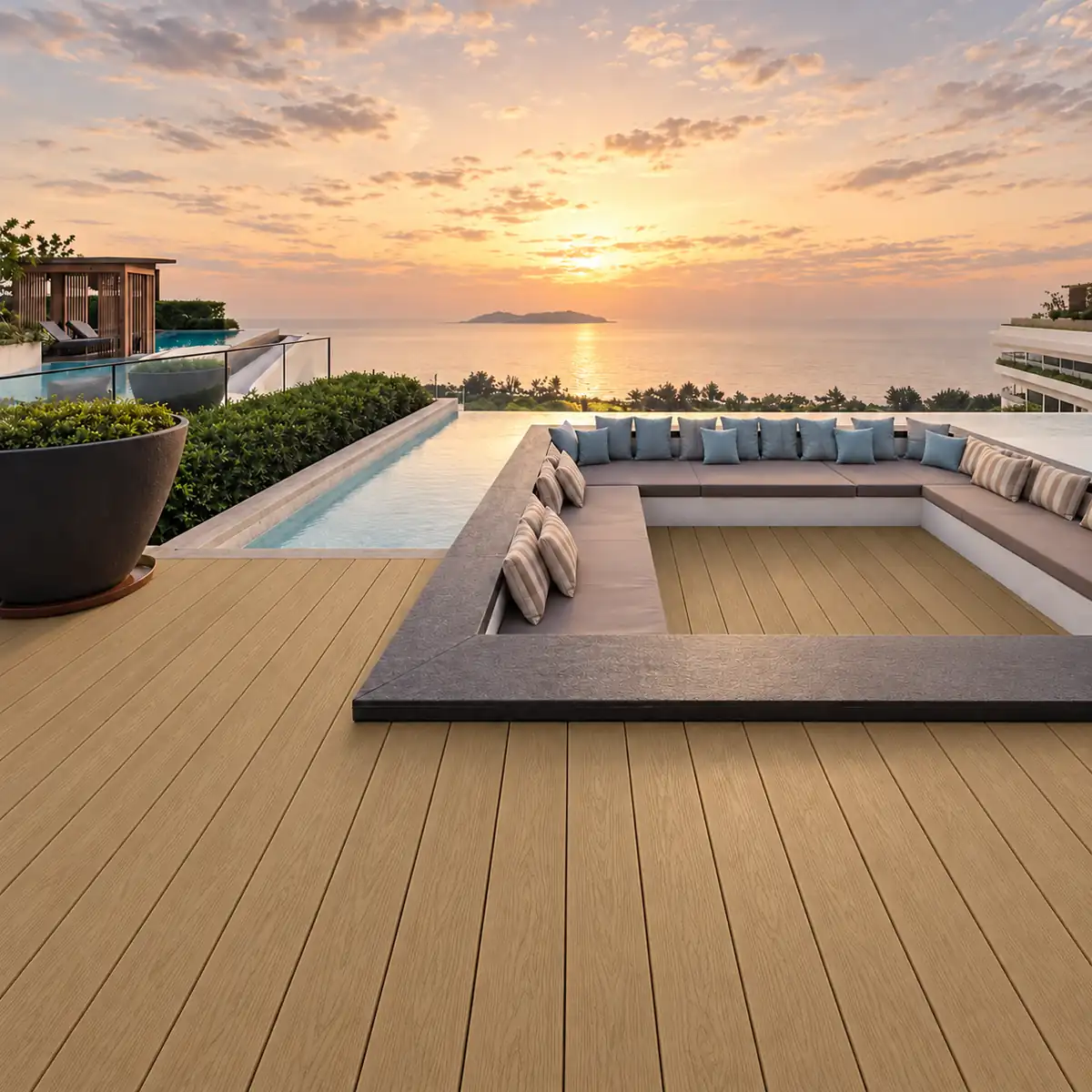 Co-Extrusion Solid Composite Decking Seaview