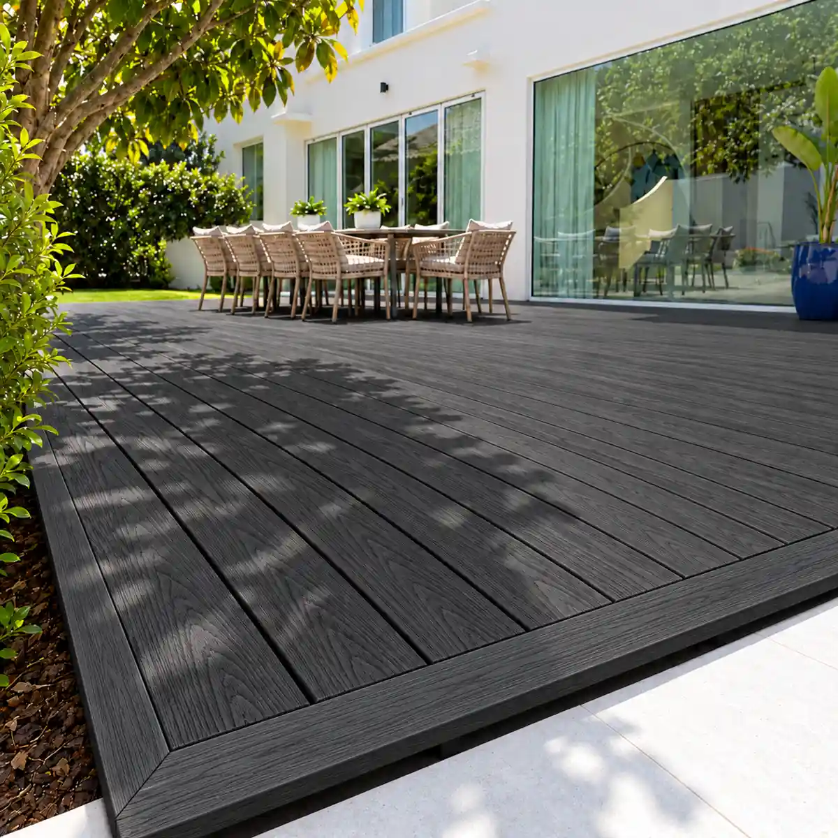 Charcoal Composite Edge Board Installation Preview