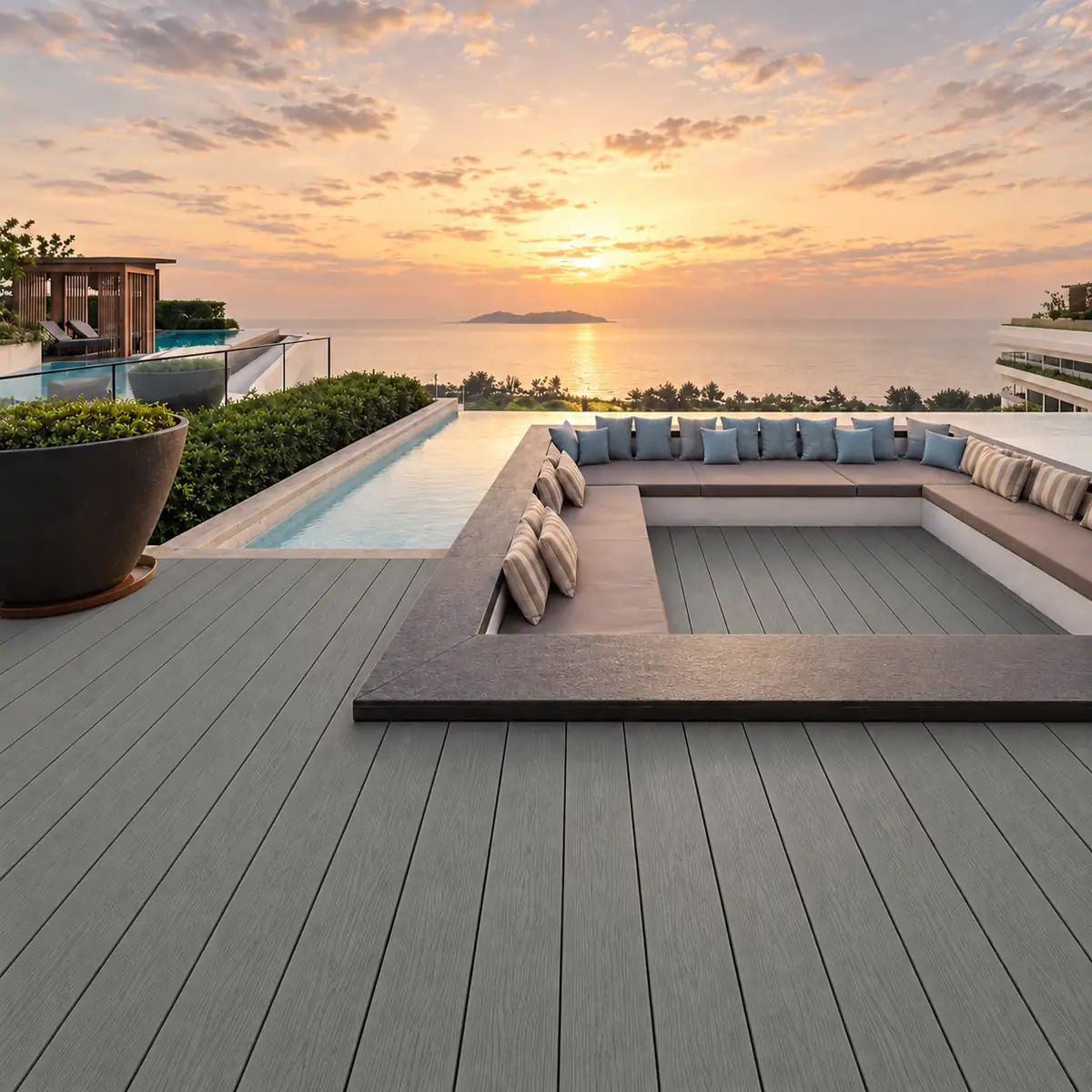 Capped Hollow Woodgrain Decking Seaview